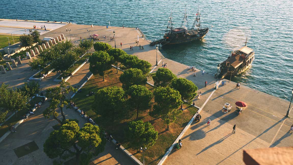 The seaside promenade of Thessaloniki.