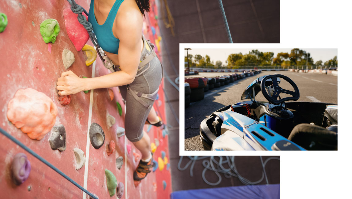 Indoor αναρρίχηση και go-kart, δύο διαφορετικές επιλογές για δραστηριότητες στη Θεσσαλονίκη.