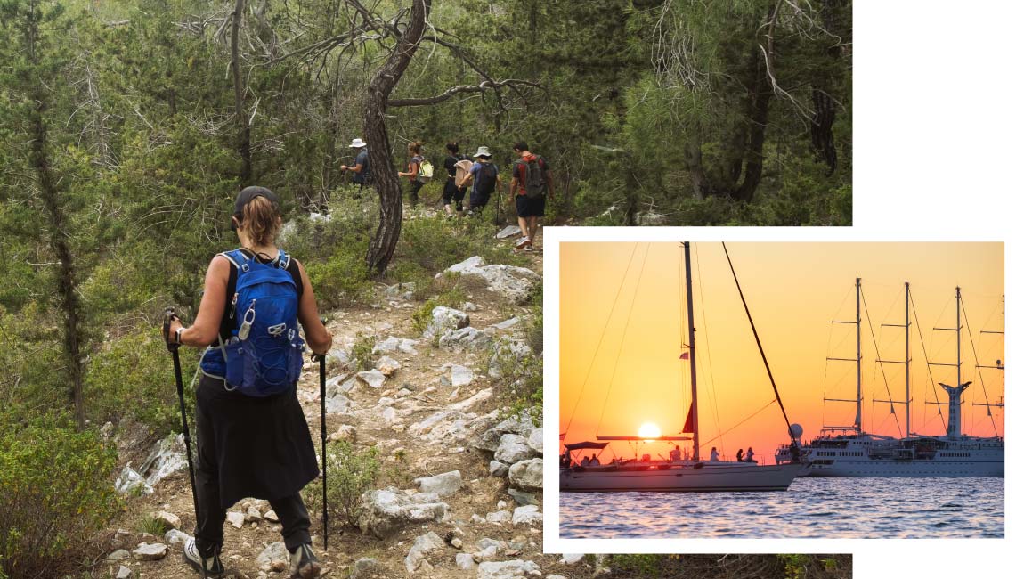 Πεζοπορία σε δασική διαδρομή και ιστιοπλοΐα στο ηλιοβασίλεμα, ιδέες για outdoor δραστηριότητες στη Θεσσαλονίκη και γύρω από αυτή.